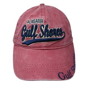 Alabama Gulf Shores Strapback Baseball Cap Red One Size Adjustable Lucky 7